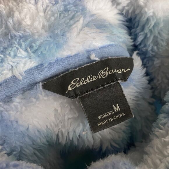 Eddie Bauer Fleece Jacket Womens M Sherpa 1/4 Zip Sweater Aztec Southwestern - Picture 3 of 13